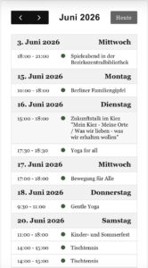 Screenshot des Kiezkalenders
