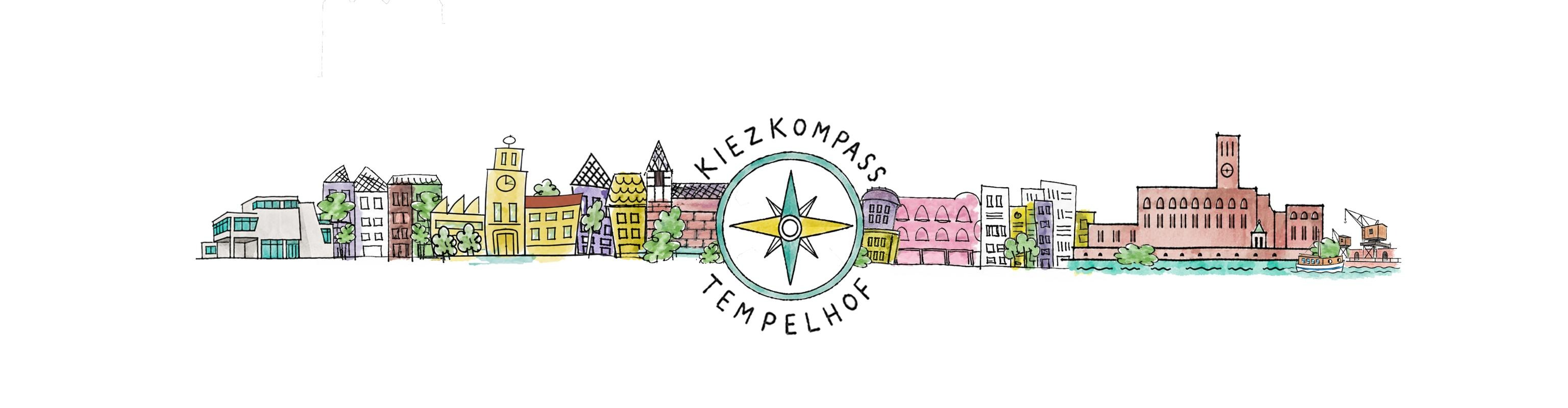 Kiezkompass Tempelhof – Illustration der Kiez-Silhouette